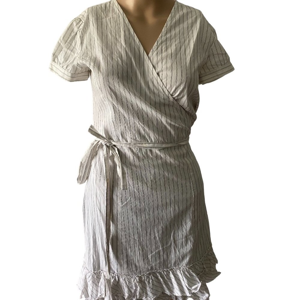Sunner Striped Size S Mini Wrap Dress